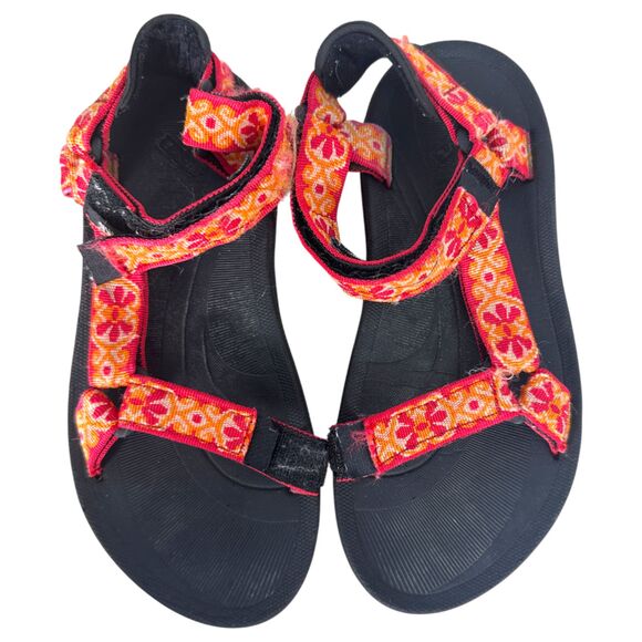 Teva 6471 Hurricane II Pink Orange Floral Strappy Sandals Women's Size 7 - Picture 5 of 8